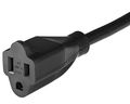 Maximm Cable 6 Feet 360a Rotating Flat Plug Extension Cord Wire 3 Prong Grounded 16 Awg Power Black 