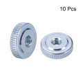 Uxcell Round Knurled Thumb Nuts Conector Lock Adjusting M6 Female Threaded Thin Type Blue Zinc Plating Pack Of 10