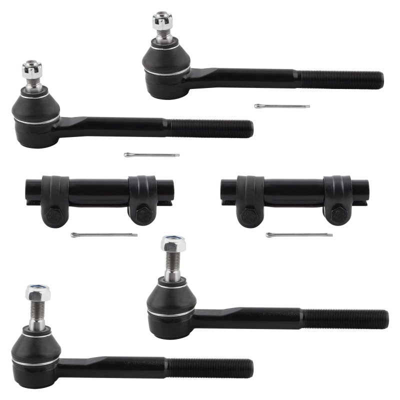 Boxi 6pcs Front Inner Outer Tie Rods Adjustment Sleeve For Cadillac Escalade For Gmc Chevy K1500 K2500 K3500 Suburban Chevy