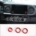 Tongsheng 3 Pcs Car Rear View Mirror Adjustment And Volume Knob Cover Trim For Toyota Tacoma 2015 2016 2017 2018 2019 2020 2021