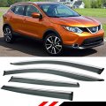 Window Visor Rain Guard Deflector With Chrome Trim Compatible 2017-2022 Nissan Rogue Sport