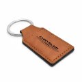 Ipick Image Compatible With Chrysler Logo Rectangular Brown Leatherette Key Chain