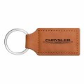 Ipick Image Compatible With Chrysler Logo Rectangular Brown Leatherette Key Chain