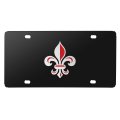 Ipick Image Fleur-de-lis Fdl 3d Black Stainless Steel License Plate Red 