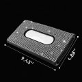 Eing Car Sun Visor Tissue Box Holder Bling Blingcrystal Sparkling Napkin Pu Leather Backseat Case Accessories For Women Black