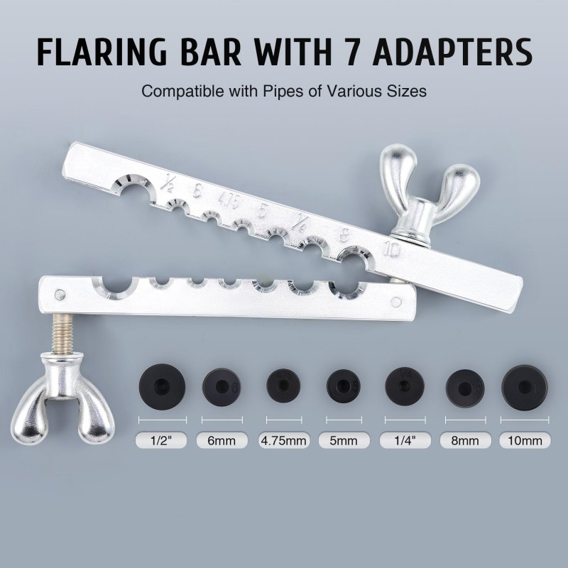 Omt Flaring Tool Set With Tubing Cutter Deburring Bar 4 7 Mm 5mm 6mm 1 8mm0mm And 1 2 Adapters Kit For Single Double Bubble