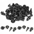 Uxcell 50 X 10mm Hole Plastic Rivets Fastener Push Clips Black For Car Auto Bumper Fender