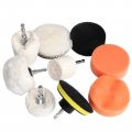 10pcs Cotton Cloth Buffing Wheel Sponge Polishing Pad Kit Drill For Car And Cleaning Includes Backing Plate Shaft 