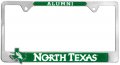 University Of North Texas Mean Green Premium All Metal Alumni License Plate Frame W Shaped Insert 