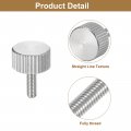 Uxcell M3x10mm Knurled Thumb Screws 5pcs 304 Stainless Steel Flat Head Fully Threaded Bolts Grip Knobs Fasteners