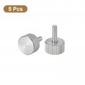 Uxcell M3x10mm Knurled Thumb Screws 5pcs 304 Stainless Steel Flat Head Fully Threaded Bolts Grip Knobs Fasteners