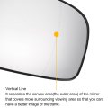Car Rearview Right Passenger Side Mirror Glass Replacement W Backing Plate Aspherical Heated White For Renault Koleos 2012-2014
