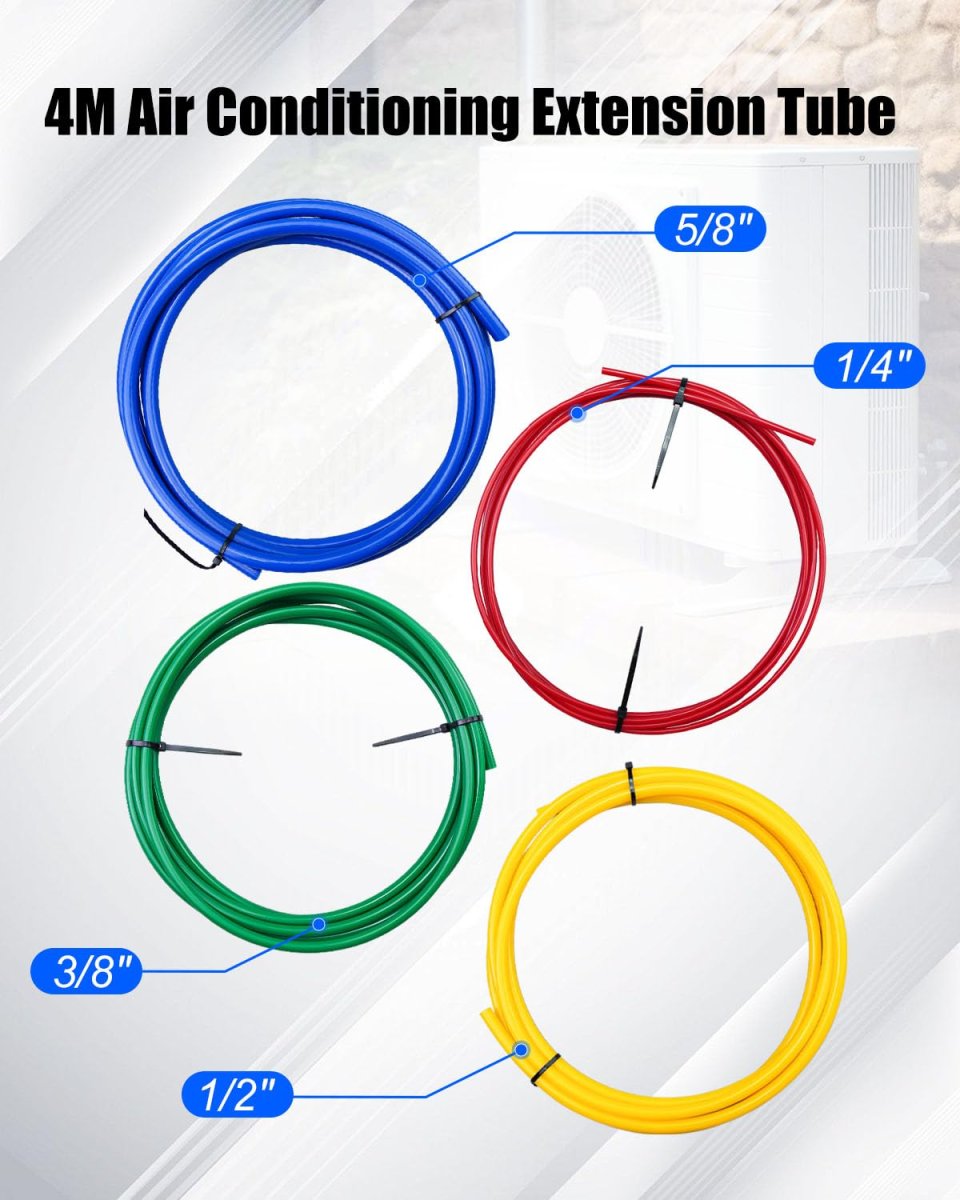 4pcs 4m Ac Copper Pipe Bender Kit Air Conditioning Tubing Extension For 1 4 In 3 8 2 5 With Built Bending Strip
