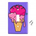 Cute Meowlting Melting Cat Ice Cream Cone Plastic Wall Decor Toggle Light Switch Plate Cover 