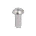 Uxcell 100pcs M4 X 10mm Aluminum Half Round Head Solid Rivet Fastener Silver Tone