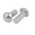 Uxcell 100pcs M4 X 10mm Aluminum Half Round Head Solid Rivet Fastener Silver Tone