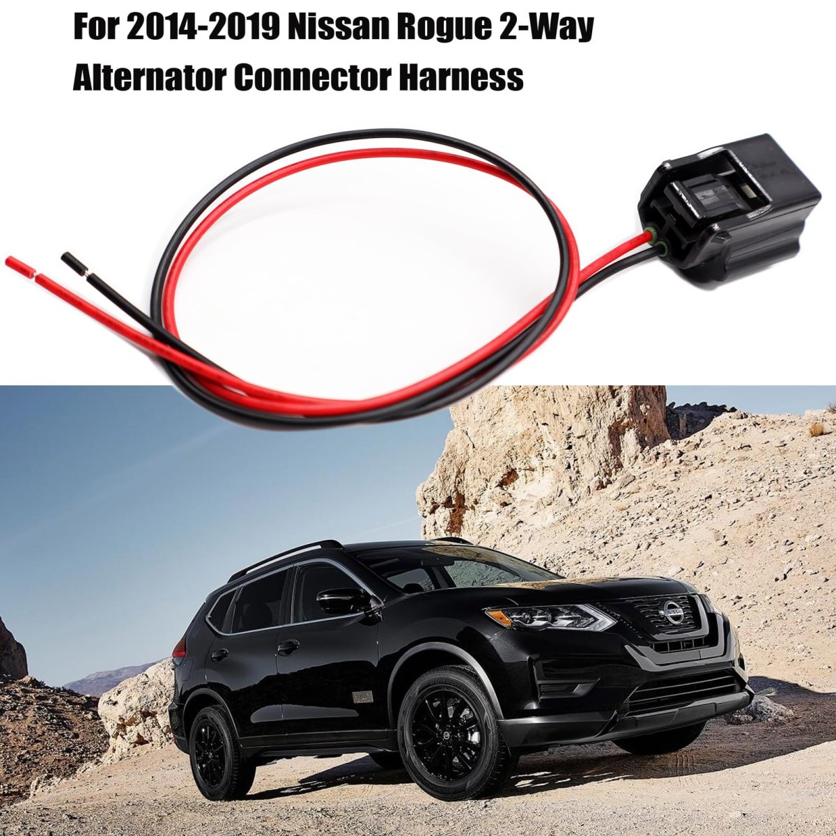 Alternator Connector Pigtail 7283-8851 For Rogue 2014-2019 2 Way Harness Plug Wire With Tinned Copper Strands