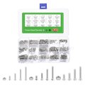 480 Pcs M2 M3 Machine Screws Phillips Pan Cross Head Bolts Assortment Kit 304 Stainless Steel Silver For Wall Socket Household