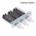 Uxcell Interlock Push Button Switch Piano Type 4pdt 12 Pin 3 Row