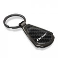 Ipick Image Compatible With Dodge Dart Real Black Carbon Fiber Gunmetal Metal Teardrop Key Chain