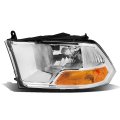 Dna Motoring Oem-hl-0079-l Factory Style Chrome Amber Driver Side Headlight Lamp Replacement For 09-17 Ram 