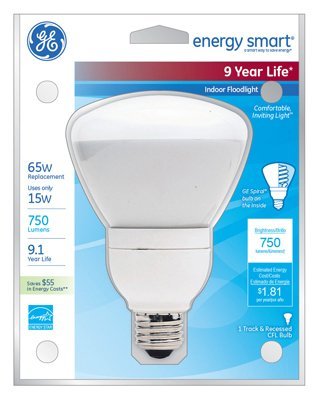 Ge 47478 15 Watt 65-watt Equivalent Energy Smart Floodlight 6 Year Life R30 Light Bulb