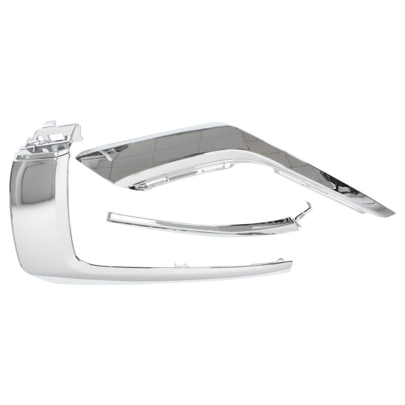 Chrome Front Right Upper And Lower Bumper Strip Trim Set