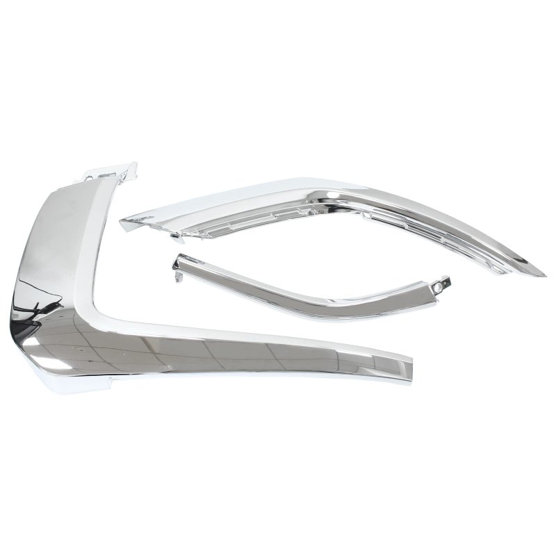 Chrome Front Right Upper And Lower Bumper Strip Trim Set