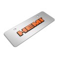 Hemi Logo 3d 12 X 4 25 European Look Chrome Half-size Stainless Steel License Plate Official Licensed 