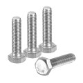 4pcs M6-1 X 25mm Left Hand Hex Head Bolt 304 Stainless Steel Reverse Fully Threaded Fastener Screws Bolts For Machinery 
