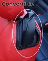 Iggee Red Artificial Leather Custom Made Original Fit Front Seat Covers Designed For Ford Mustang 2015-2022 Convertible