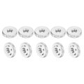 10pcs M6 Knurled Thumb Nuts Carbon Steel Round Flat Head Through Hole Handle Nut Lock Adjusting Thin Type Nickel Plated Silver 