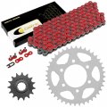 Caltric Red Drive Chain And Sprocket Kit Compatible With Kawasaki Ninja Zx-6r Zx600 1998 1999 2000 2001 2002