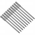 Uxcell 10pcs 100mm 1 4 Hex Shank 4mm Ph1 Magnetic Phillips Head Screwdriver Bits S2 High Alloy Steel
