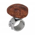 Gg Grand General 80102 Brown Wood Plastic Steering Wheel Spinner Knob Glossy 