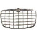 Front Grille Assembly For Chrysler 300 2005 2006 2007 2008 2009 2010 Chrome Shell With Painted Silver Insert Plastic Ch1200276 