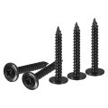 50pcs 8a 1 Phillips Head Self Tapping Screws Carbon Steel Flat High-strength Quick Wood Screw For Metal Plastic Black 