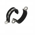Uxcell 32mm Dia Rubber Lined U Shaped 304 Stainless Steel Pipe Clip Hose Clamp 4pcs
