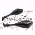 Httmt Mt242a- 10mm Motorcycle Led Turn Signal Rearview Side Mirrors Compatible With Suzuk Cruiser