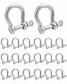 1 4 D-ring Shackles 20 Pcs 304 Stainless Steel Bow Safety Chain Heavy Duty Anchor Shackle Chains Wirerope Lifting For Rigging 