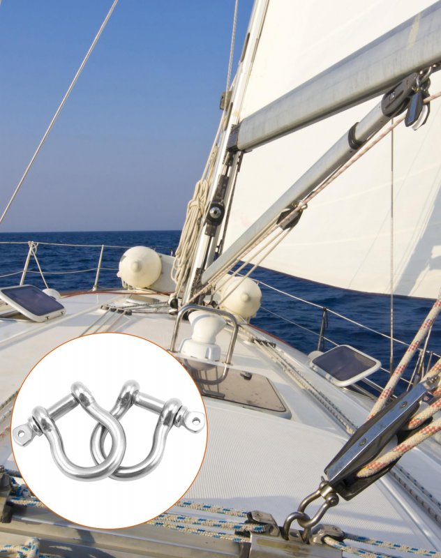 1 4 D-ring Shackles 20 Pcs 304 Stainless Steel Bow Safety Chain Heavy Duty Anchor Shackle Chains Wirerope Lifting For Rigging