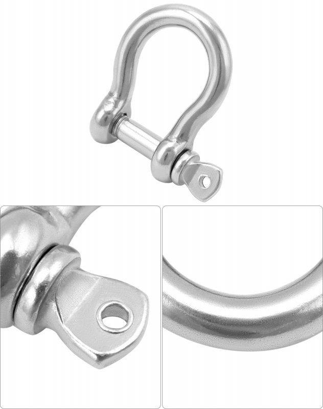 1 4 D-ring Shackles 20 Pcs 304 Stainless Steel Bow Safety Chain Heavy Duty Anchor Shackle Chains Wirerope Lifting For Rigging