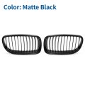Front Upper Hood Bumper Grille For Bmw E90 4 Doors 2009-2011 Left Right Kidney Grill Signal Slat Matte Black Pair