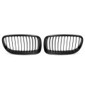 Front Upper Hood Bumper Grille For Bmw E90 4 Doors 2009-2011 Left Right Kidney Grill Signal Slat Matte Black Pair 