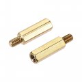 Uxcell M4 Hex Brass Standoff Spacer 18mm 6mm Male-female Threaded Pillar Screw Nut Kit For Pcb Motherboard Computer Circuit