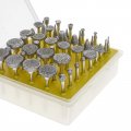 50pc Diamond Burr Bit Set For Rotary Tool 40 Grit 