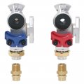 Shut Off Aluminum Emergency Glad Hands Set For Tandem Or Double Truck Trailer Air Brake System 3 8 In Tube Red And Blue Pack Of 