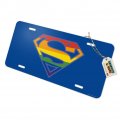 Superman Rainbow Shield Logo Novelty Metal Vanity Tag License Plate