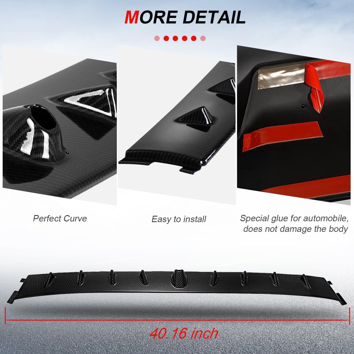 Rear Roof Window Spoiler For Mitsubishi Lancer 2002 To 2007 Glossy Carbon Look Abs Racing Wing Lip Self Adhesive Exterior