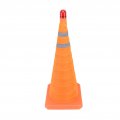 Collapsible Traffic Cone 70x30x30cm Dual Reflective Collar Warning Light For Road Stable In Standing Durability Wider 
